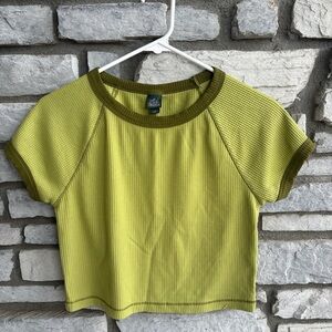 Wild Fable Lime Green Ribbed Crop Top